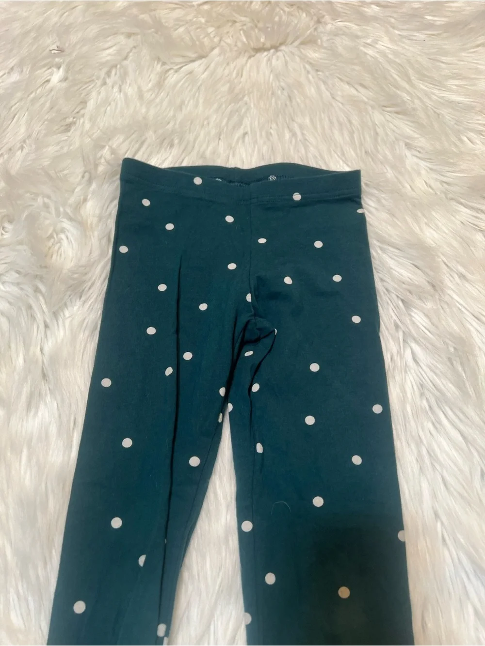 Old Navy Girls Sz Small 6-7 Built-In Tough Leggings Teal Dot Polka Dots Stretch
